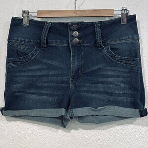 Always Friday Blue Jean Shorts Comfort Waist Cuffed Stretch W31xL3 JRs Size 13